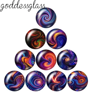 Puntos de iluminación patrones de ciencia ficción 10 Uds 12mm/18mm/20mm/25mm foto redonda cabujón de cristal parte posterior plana haciendo hallazgos joyería