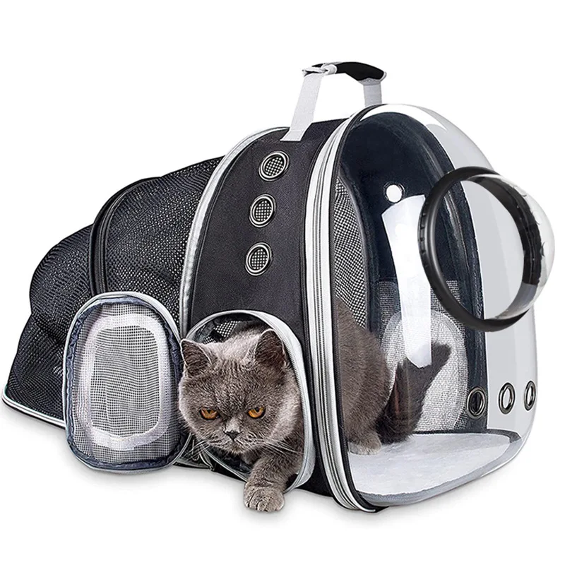 Bolsa de viaje portátil para gatos de astronauta, cápsula espacial transpirable, transportador transparente extensible, mochila para mascotas para perros, alta calidad