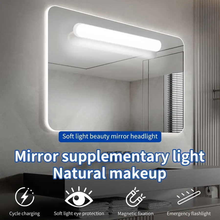 Luz de relleno LED, iluminación Simple, luz de lectura magnética para dormitorio, armario, baño, luces colgantes recargables ajustables táctiles