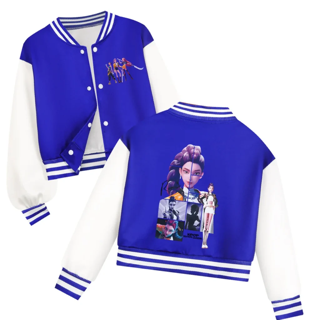 Primavera otoño niñas bebé Casual sudaderas con capucha niños disfraz niños KPop Demon Hunters Huntrix ropa niños uniforme de béisbol