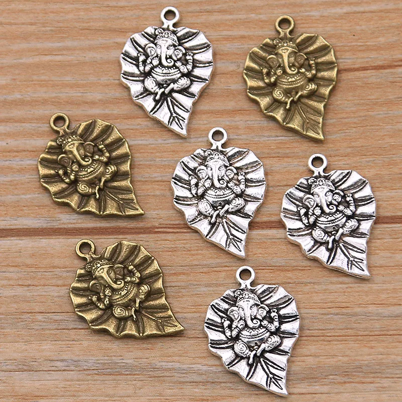 10 Uds. De 17x25mm de 2 colores, colgantes de elefante para bebé durmiente, colgantes de animales hechos a mano, decoración Vintage para joyería DIY