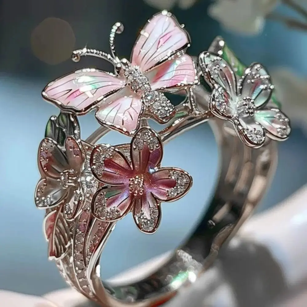 Anillos de mariposa de alta calidad, artesanías que no se decoloran, anillos abiertos, anillos Vintage, decoraciones para dedos de regalo, accesorios de joyería de moda