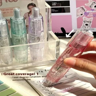 Cinta correctora giratoria de 360 grados, tipo prensa, bolígrafo corrector blanco recargable, Corrector de estudiantes de núcleo reemplazable