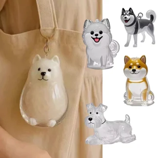 Llavero con colgante de almacenamiento de pelo de perro, cápsula de recuerdo de piel transparente para mascotas, decoración artesanal, regalos conmemorativos para amantes de las mascotas, exhibición del hogar