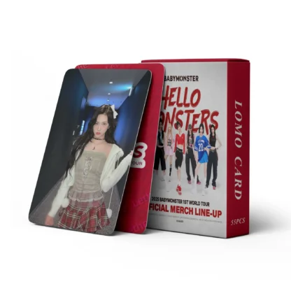 55 Uds. En stock Tarjeta de colección de fans BABYMONSTER Hello Monsters BM tarjeta fotográfica postal tarjeta lomo