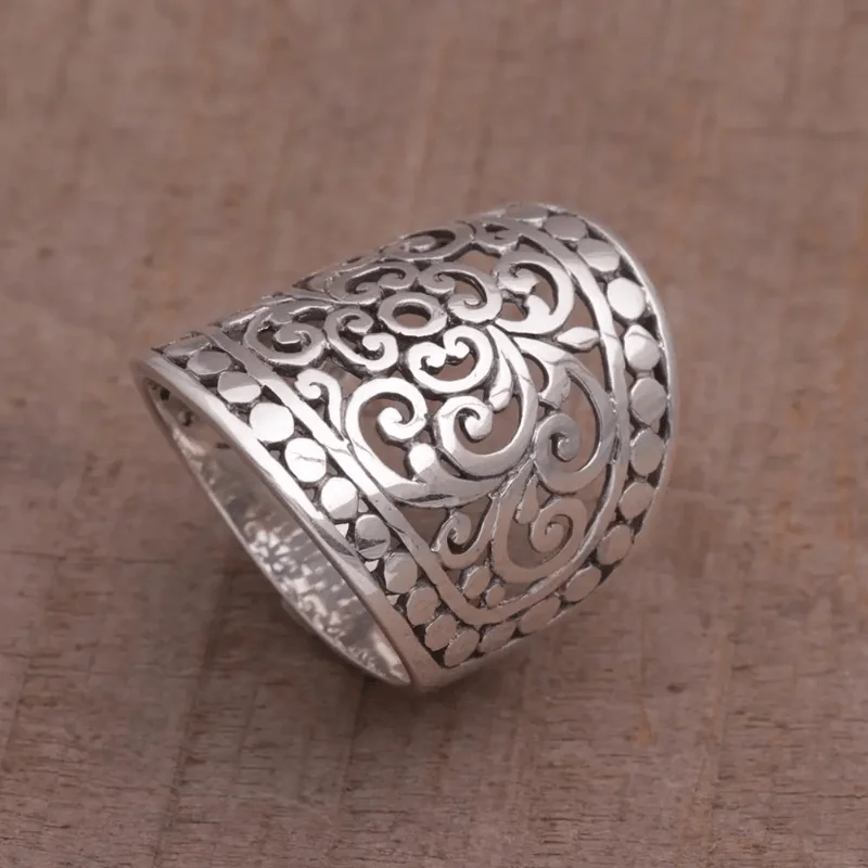 Niche-anillo Floral geométrico Retro para mujer, accesorios de joyería de estilo étnico, personalidad Bohemia, diseño hueco, Festival
