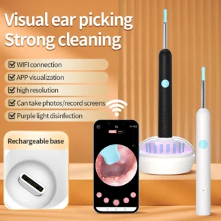 Nuevo Cuchara Visual para excavación de orejas, endoscopio HD, inteligente, luminoso, para niños,