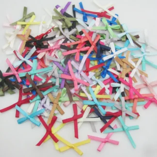 100 Uds. De aproximadamente 3,5 MM de ancho, pequeños lazos de cinta anudados, ropa de bebé, pajarita, manualidades DIY, ropa interior, accesorios de ropa