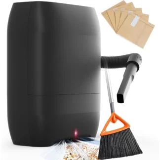 Recogedor de vacío automático sin contacto, recipiente de vacío en bolsas con paquete de 5 bolsas desechables, sensor IR, alertas LED, accesorios de mano