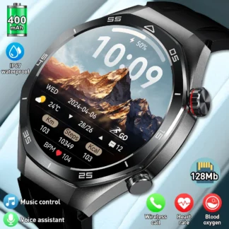 LIGE, nuevo reloj inteligente de negocios para hombres, Bluetooth, llamada, música, asistente de voz, reloj deportivo para hombres, ritmo cardíaco, batería de 400mAh, reloj inteligente para hombres