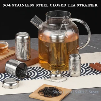Infusor de té de acero inoxidable, difusor de infusor de té de acero inoxidable con fugas de té, colador de té de especias, filtro de hierbas, drenaje de té con tapa