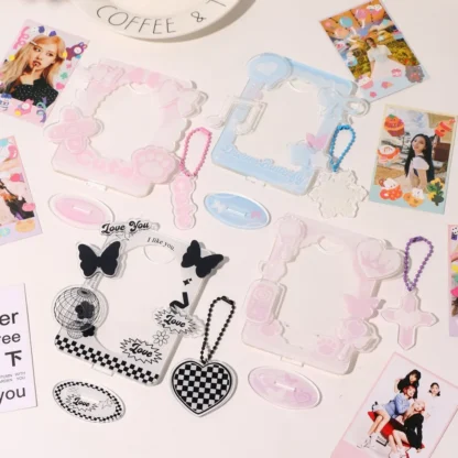 Soporte de exhibición de tarjetas de viento Original, dulce y bonito, soporte de ladrillo para tarjetas, funda para tarjetas de mesa desmontable, funda protectora para tarjetas