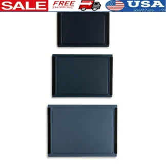 Juego de tabla de cortar de poliéster de 3 piezas, pozos de jugo, hoja de agarre antideslizante, elementos esenciales de cocina de doble cara