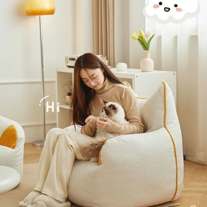 OMGD-sofá perezoso que puede tumbarse, puede dormir, red, bonito sofá pequeño individual rojo, dormitorio pequeño, balcón, sillón Tatami