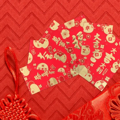 10 bolsas de sobres rojos de serpiente de dibujos animados, sobres para dinero, papel de bolsillo plegable bonito, Año Nuevo Lunar