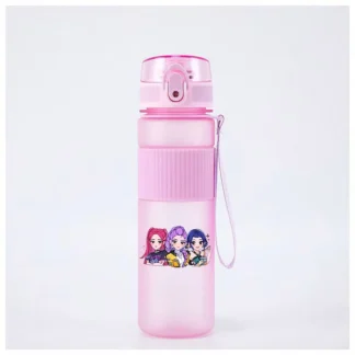 550ml KPop Demon Hunters hervidor esmerilado botellas de agua Anime grandes vasos con pajita portátil niñas niños botella de oficina al aire libre