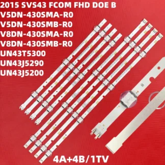 Tira de LED para UN43J5200AG UN43J5200 2015 SVS43 FCOM V5DN-430SMA-R1 430SMB R2 BN96-37294A 37295A BN96-38878A 830MM 3 + 4LED
