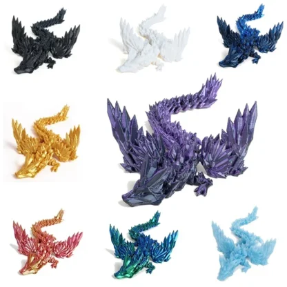 Adornos de dragón con impresión 3D, escultura de dragón articulado Flexible, artesanías creativas, juguetes de interacción para niños, figuritas decorativas