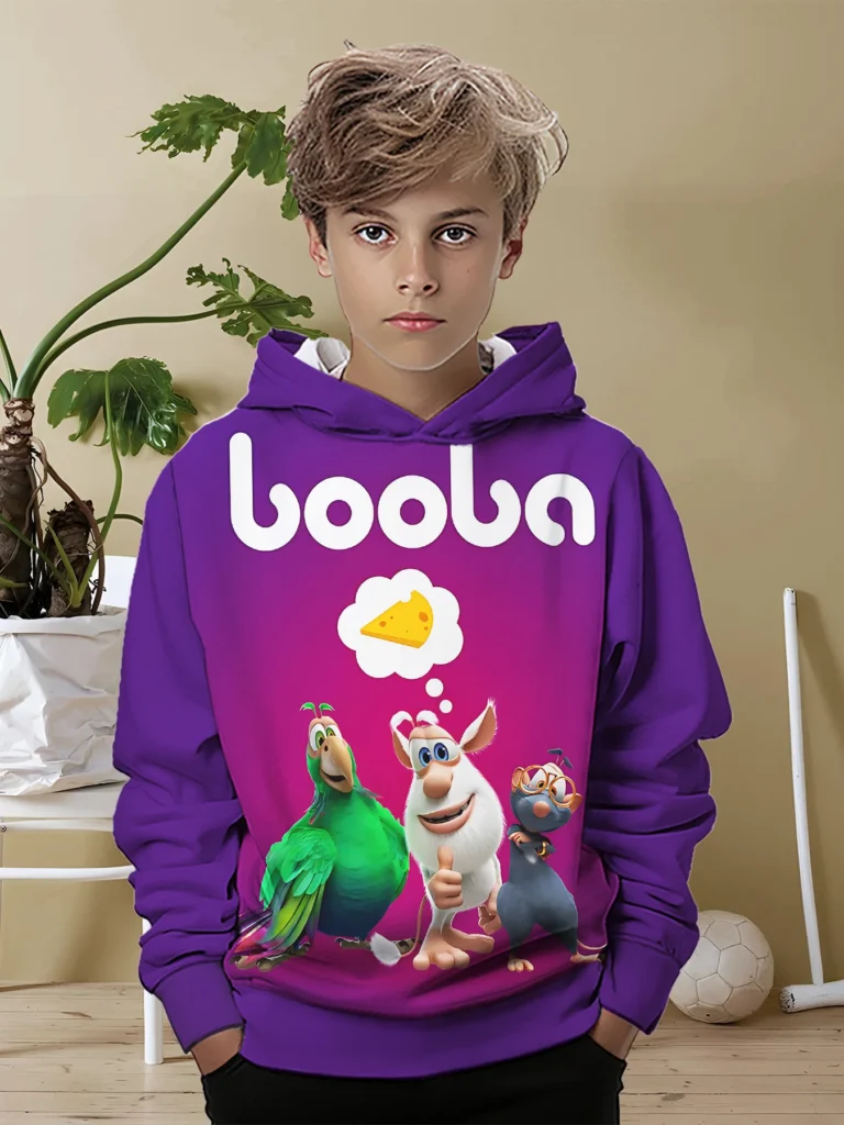Sudadera informal con estampado 3D de dibujos animados b-booba para niños, Jersey fresco, Tops, ropa Unisex, sudaderas con capucha para niño y niña