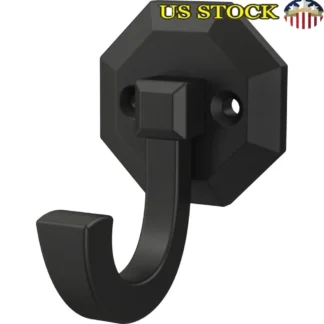 Abrigos con gancho hexagonal montado en la pared, color negro mate, toallas, bolsos, fácil instalación, Metal duradero, capacidad de 35 libras, organización del hogar