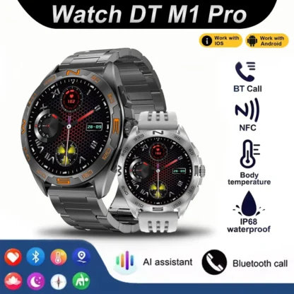 2025 reloj DT M1 Pro reloj inteligente 1,43 ''pantalla AMOLED GPS pista Bluetooth llamada descargar aplicación ritmo cardíaco sueño deportes reloj inteligente