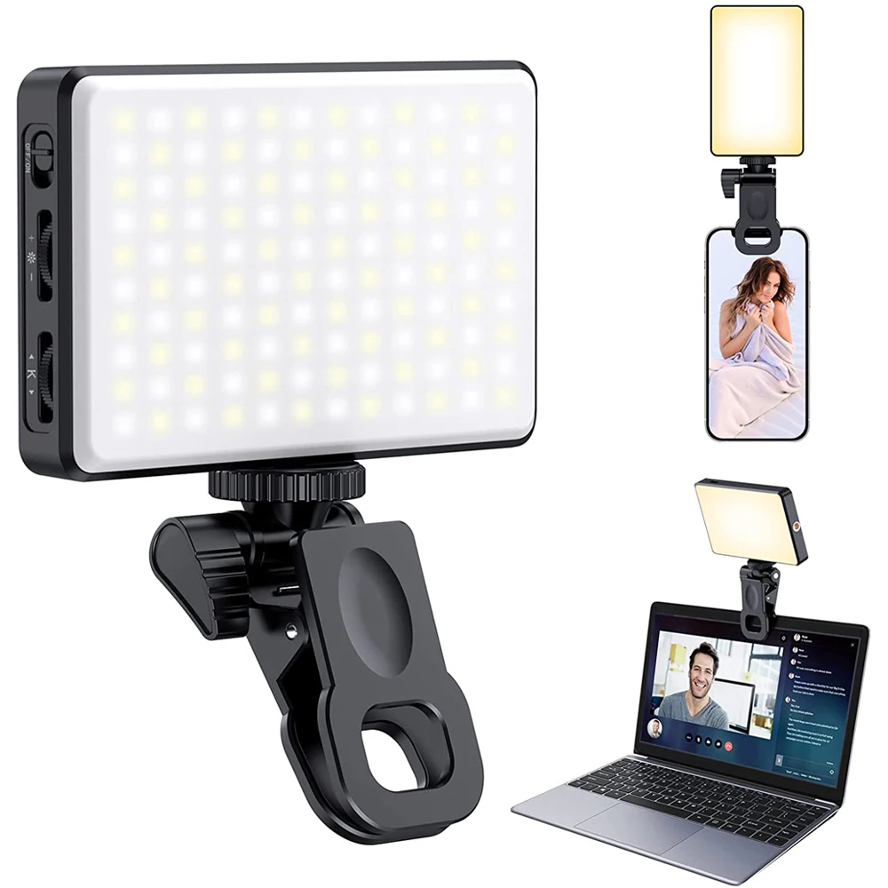 Luz LED para Selfie, luz de relleno para teléfono, 120 LED, 3000mAh, luz de vídeo portátil recargable para Tiktok, Vlog, videoconferencia, Selfie