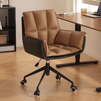 Sillas de oficina de estudio de cuero, respaldo, silla giratoria de elevación ejecutiva, cómoda silla de escritorio para ordenador, muebles, sillón