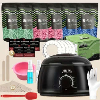 Kit de depilación para el hogar con enchufe estadounidense, 6 paquetes de cuentas de cera dura, bote de cera de silicona para cuerpo completo, cara, piernas, Bikini brasileño