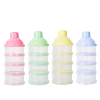 Almacenamiento de leche de fórmula para bebé, dispensador de leche en polvo, contenedor de alimentos de alimentación, caja de alimentación de cuatro rejillas, caja de biberones