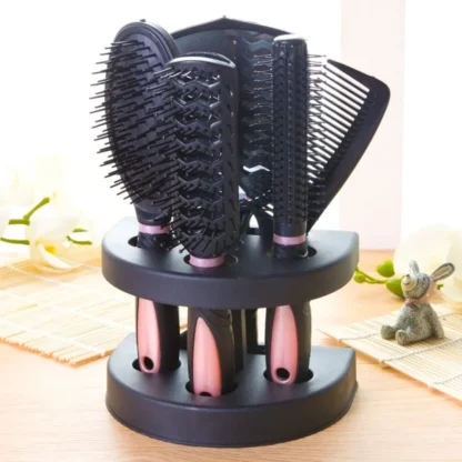 5 unids/set peine masajeador profesional juego de espejos antideslizante espejo de maquillaje antiestático juego de cepillos para el cabello suave duradero