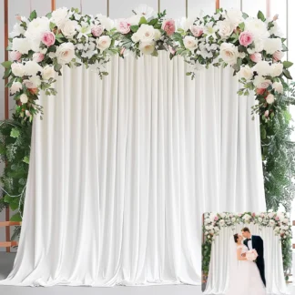 Cortinas de fondo blancas para fiestas, telón de fondo de boda blanco para Baby Shower, foto de cumpleaños, cortinas de fiesta en casa, telón de fondo de 1 panel