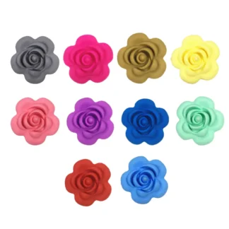 Chupete de silicona de grado alimenticio para bebé, juguete para la dentición, chupete en forma de rosa, cuentas molares duraderas para niños pequeños, protector bucal infantil, 10 Uds.