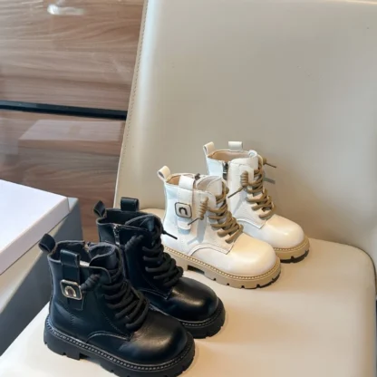 2025 otoño nuevos niños botas casuales para niñas moda estilo coreano fondo suave antideslizante versátil pasarela princesa zapatos