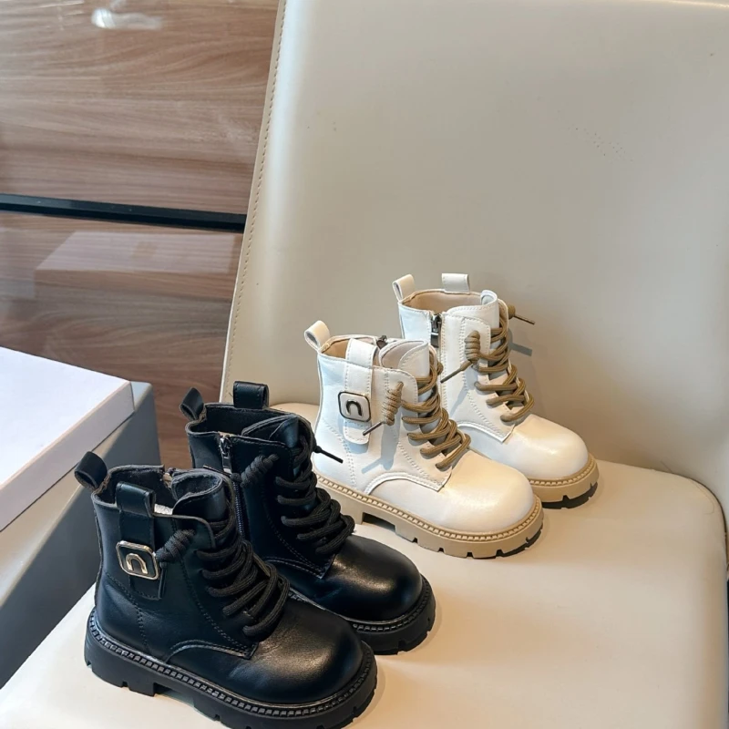 2025 otoño nuevos niños botas casuales para niñas moda estilo coreano fondo suave antideslizante versátil pasarela princesa zapatos