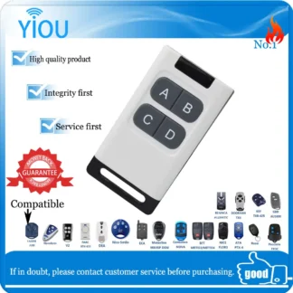 YIOU 433MHz compatible universal RF DOORHAN rolling code roll gate control remoto MITTO2 MITTO4 (versión antigua). BENINCA PARA VAI WV