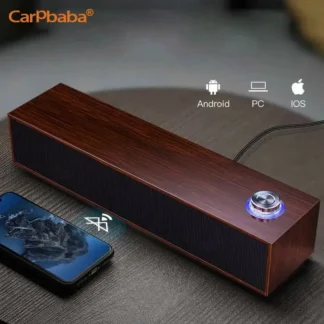Carpbaba-Barra de sonido E350M para cine en casa, Altavoz Bluetooth con cable, Subwoofer para ordenador, Echo de pared, caja de sonido de madera, estéreo HiFi