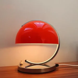Lámpara de mesa Bauhaus minimalista, lámpara de pudín pequeña naranja para dormitorio, Instagram al lado de las luces, lámpara de noche ambiental moderna para sala de estar