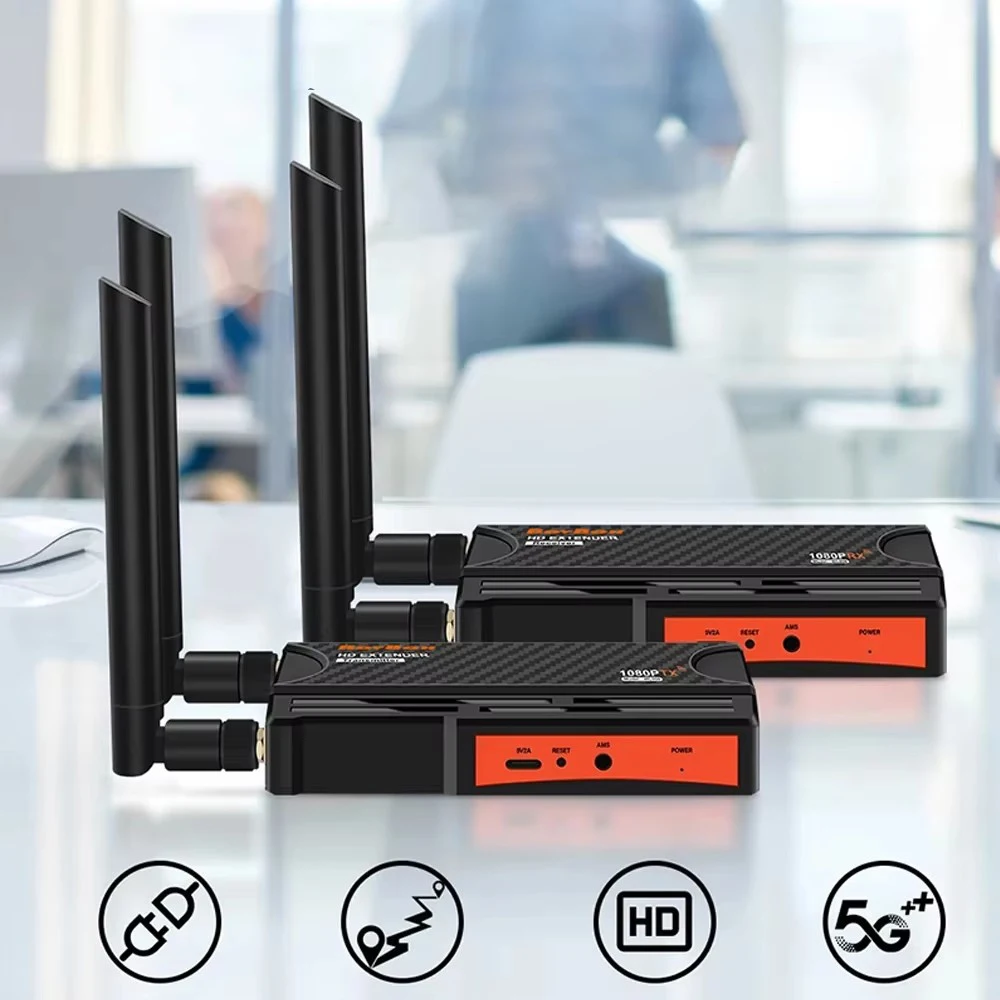 Extensor HDMI inalámbrico de 200m, transmisor y receptor de transmisión inalámbrica de Audio y vídeo para cámara, TV Box, portátil, PC, proyector de TV