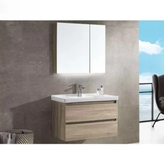 Juego de tocador de baño de inodoro colgado en la pared multicapa de melamina práctico de estilo personalizado