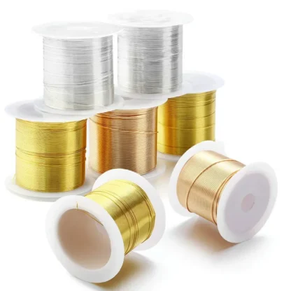 Alambre de cobre para joyería de 0,3-1,0mm, resistente al deslustre, alambre para cuentas de joyería para pulsera, collares, suministros para hacer joyería artesanal