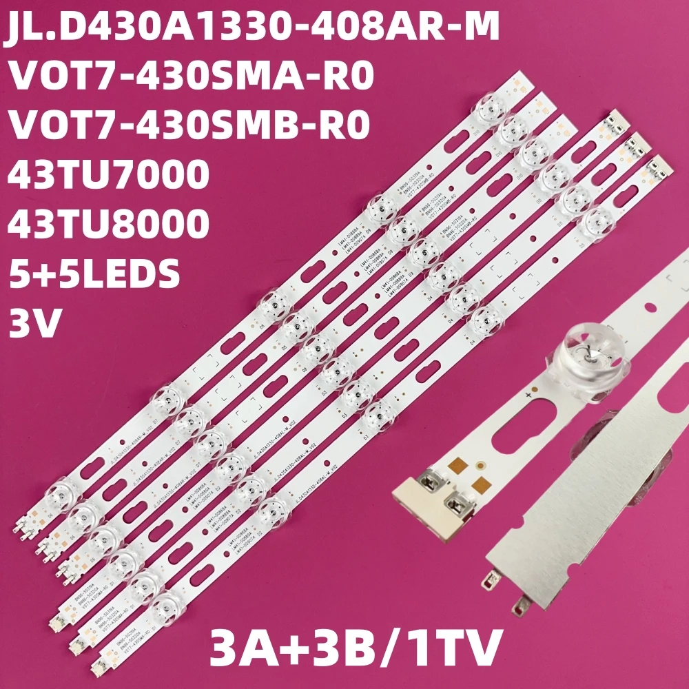 Barra LED para UE43TU7100 UN43TU7000 UE43TU8000 UE43TU7000 UN43TU8000 UN43TU8200 UN43TU700DF UN43AU7700 Un43au7700G