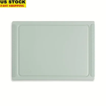 Tabla de cortar de poliéster mediana con bordes antideslizantes, herramienta de preparación de cocina duradera y respetuosa con la hoja, diseño de doble cara, rectangular