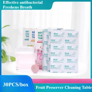 Tabletas efervescentes de ortodoncia, retenedores, productos de limpieza, arandelas para dentaduras postizas, limpiadores para dentaduras postizas, tabletas de limpieza invisibles