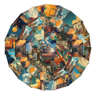 50 Uds. Pegatinas con ilustración de paisaje Retro, manual para ordenador portátil, funda de teléfono, pegatinas de taza de agua para iPad