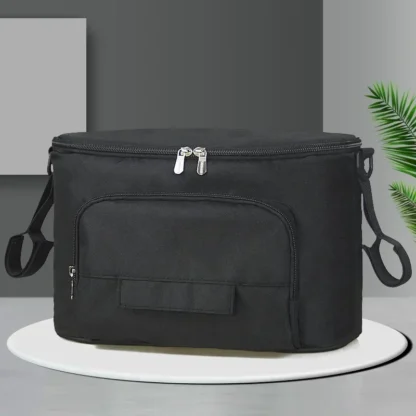 Bolsas organizadoras de cochecito negras para mamá, bolsa colgante de viaje de gran capacidad, portabotellas, bolsas de pañales, accesorios para cochecito de bebé