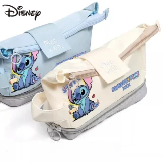 Bolsa para bolígrafos de Anime Kawaii Disney Stitch, estuche de escritura, estuches para lápices de dibujos animados, caja para lápices, almacenamiento de papelería de gran capacidad, Navidad