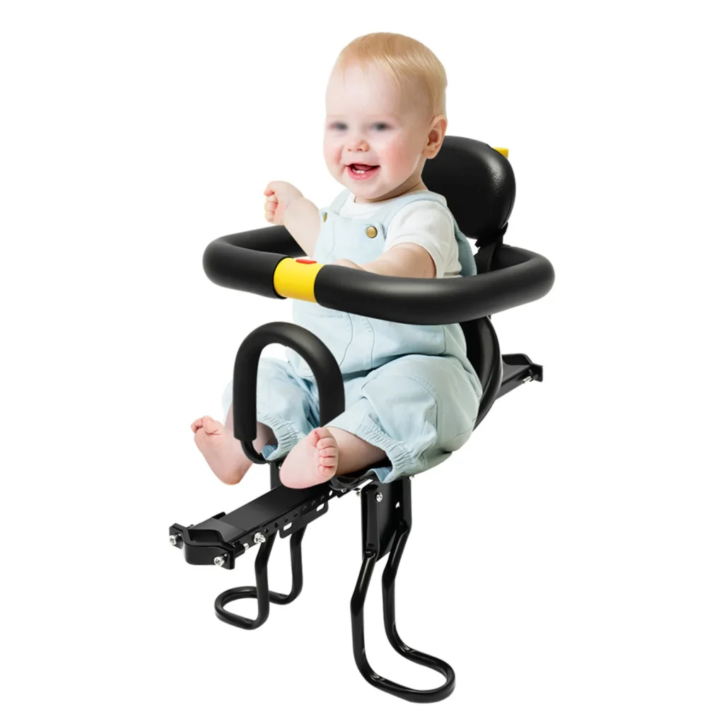 Asiento infantil de seguridad para bicicleta de bebé, portabebés para silla de bicicleta, soporte frontal