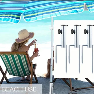 Sombrilla de playa portátil galvanizada de hierro, sombrilla con ancla de arena, Base ajustable para césped al aire libre, adecuada para sombrillas con bandera