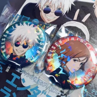 Insignia de hojalata de Jujutsu Kaisen, productos periféricos de Anime, insignia Satoru Gojo Geto Suguru Yuji Megumi Nobara