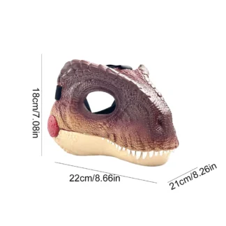 Máscara de cabeza de dinosaurio con grito de dinosaurio, máscara de dinosaurio con boca móvil, máscara de dinosaurio realista, sombreros para niños